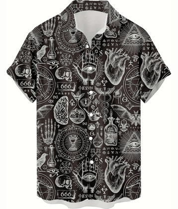 BEAUE Poly Cotton Regular Fit Printed Half Sleeves Men's Casual Shirt - Black ( Pack of 1 )