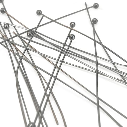 304-Stainless Steel Ball Head Pins 70x0.5 MM (10 Grams, 65+  Pieces) 24 Gauge Tarnish Resistant Silver Color For Jewellery Making Crafts-10 Grams (65+ PCs)