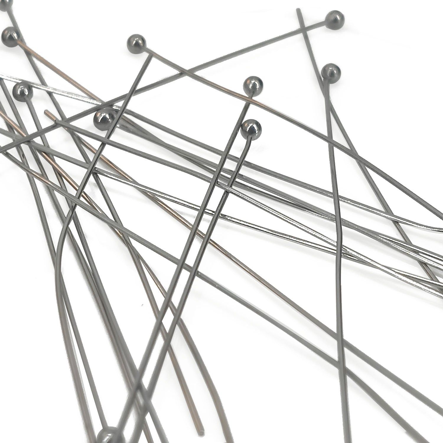 304-Stainless Steel Ball Head Pins 70x0.5 MM (10 Grams, 65+  Pieces) 24 Gauge Tarnish Resistant Silver Color For Jewellery Making Crafts-10 Grams (65+ PCs)