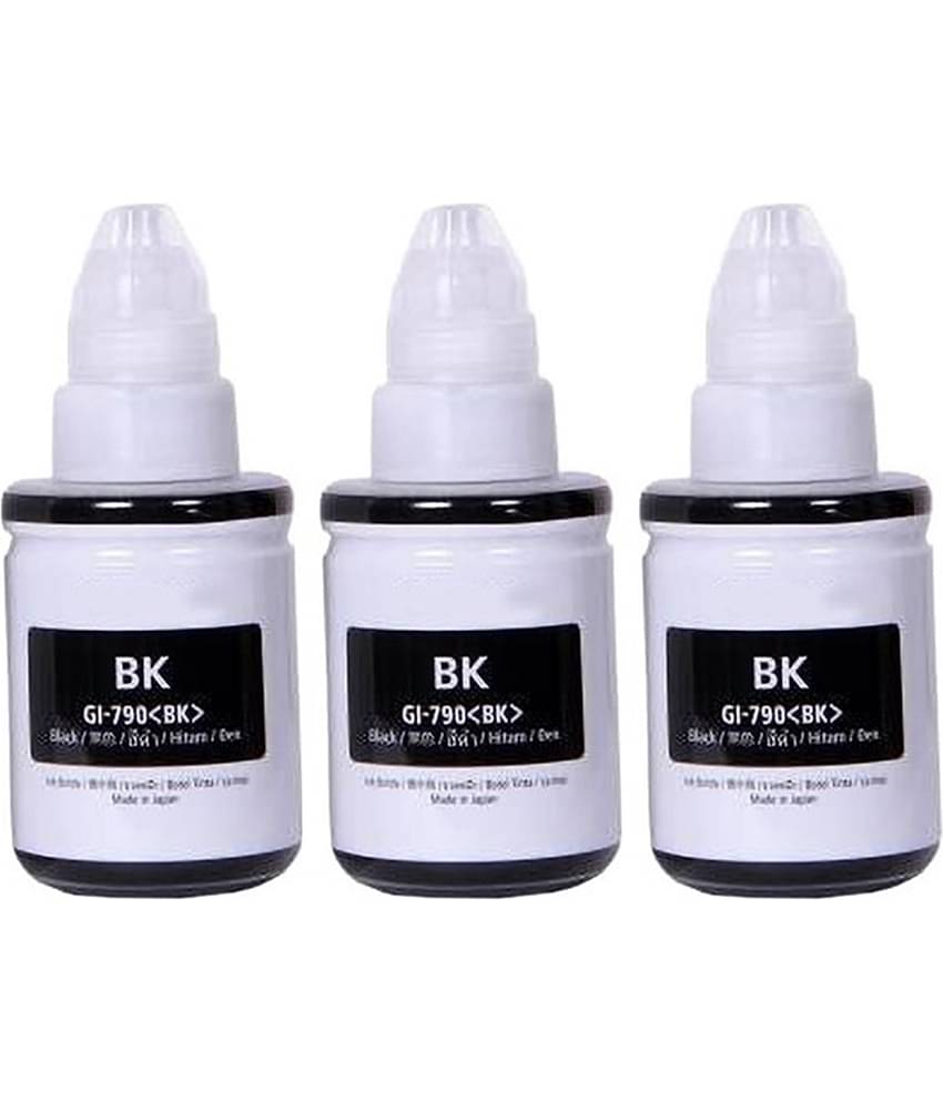 TEQUO 790 INK Black Pack of 3 Cartridge for GI-790 INK Printers G1000,G1010,G1100,G2000,G2002,G2010,G2012,G2100,G3000,G3010,G3012,G3100