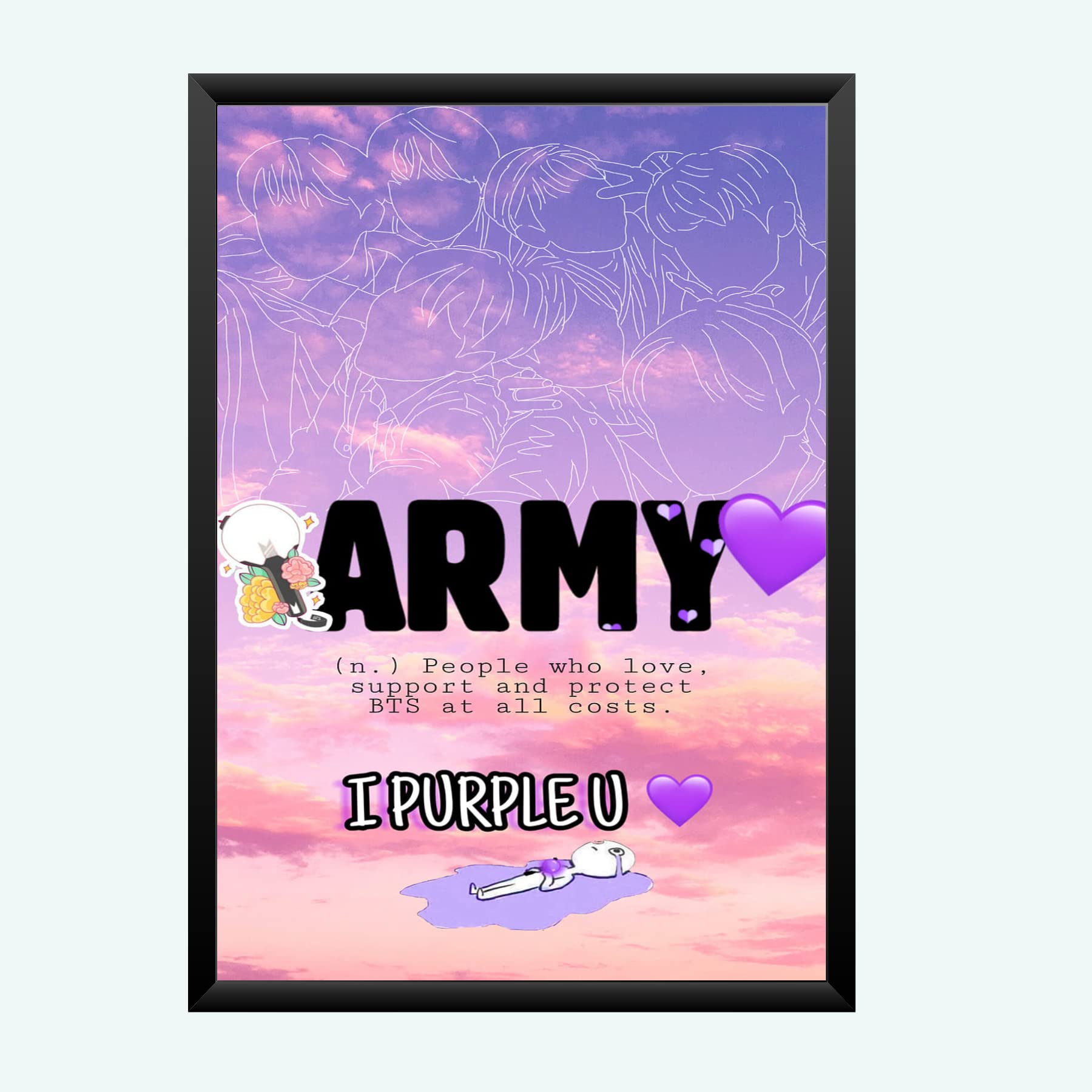 Nokkes Bts Army Bangtan Boy V suga J-Hope Jungkook Jin Jimin Rm 8X12 Inch Size Photo Frame Photo Home Office_bts2_50