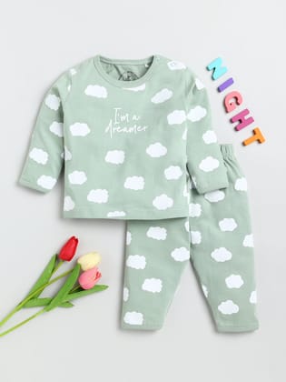 I'm a Dreamer Green Nightwear Set-3-6 m
