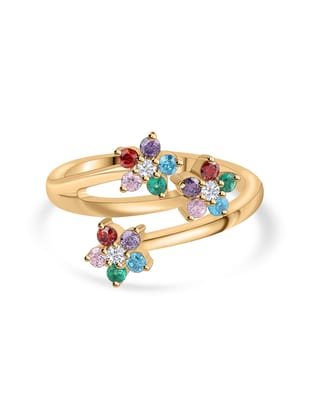 Flower Pops Gold Plated Ring For Women-10