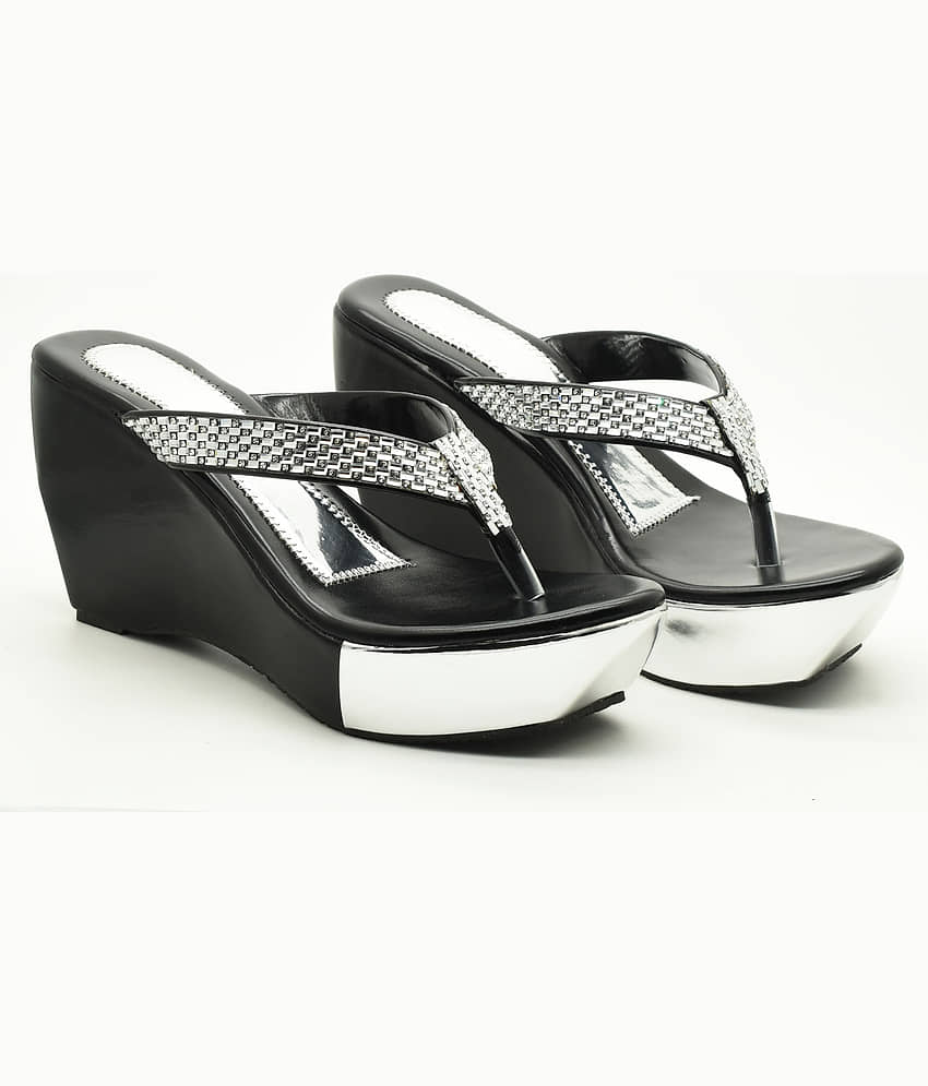 IndiForce Black Women's Sandal Heels