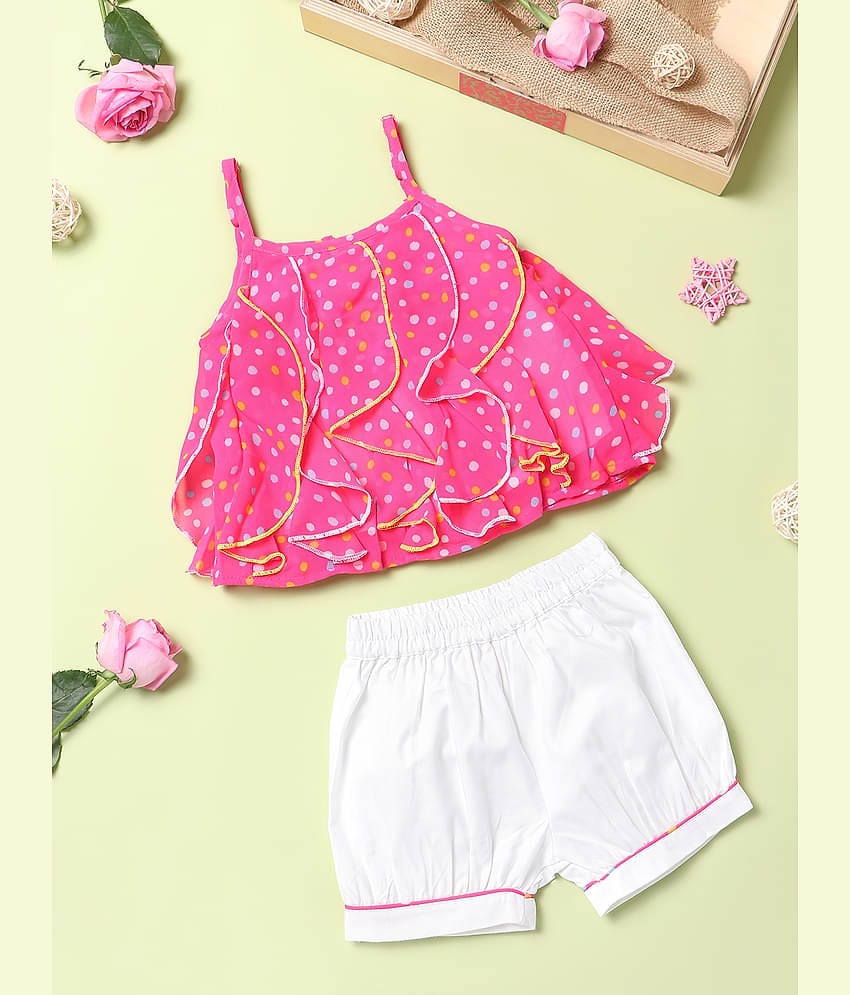 Nauti Nati Multicolor Polyester Baby Girl Top & Shorts ( Pack of 1 )