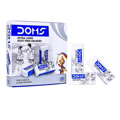 Doms Extra Long Dust Free Eraser (20 Pcs)