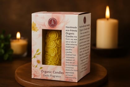 Rose Shaped Fragrance Candles for Home Decor, Smoke-Free, Romantic Night Pillar Candles, Pack of