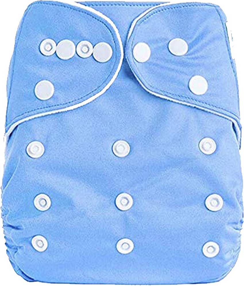 AURAPURO Reusable Baby Infant Cotton Cloth Washable Diaper Nappies(2 DIAPERS WITH 2 FIVE LAYER MICROFIBER INSERTS)