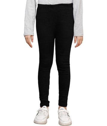 IndiWeaves Pack of 1 Girls Woollen Leggings ( Black )