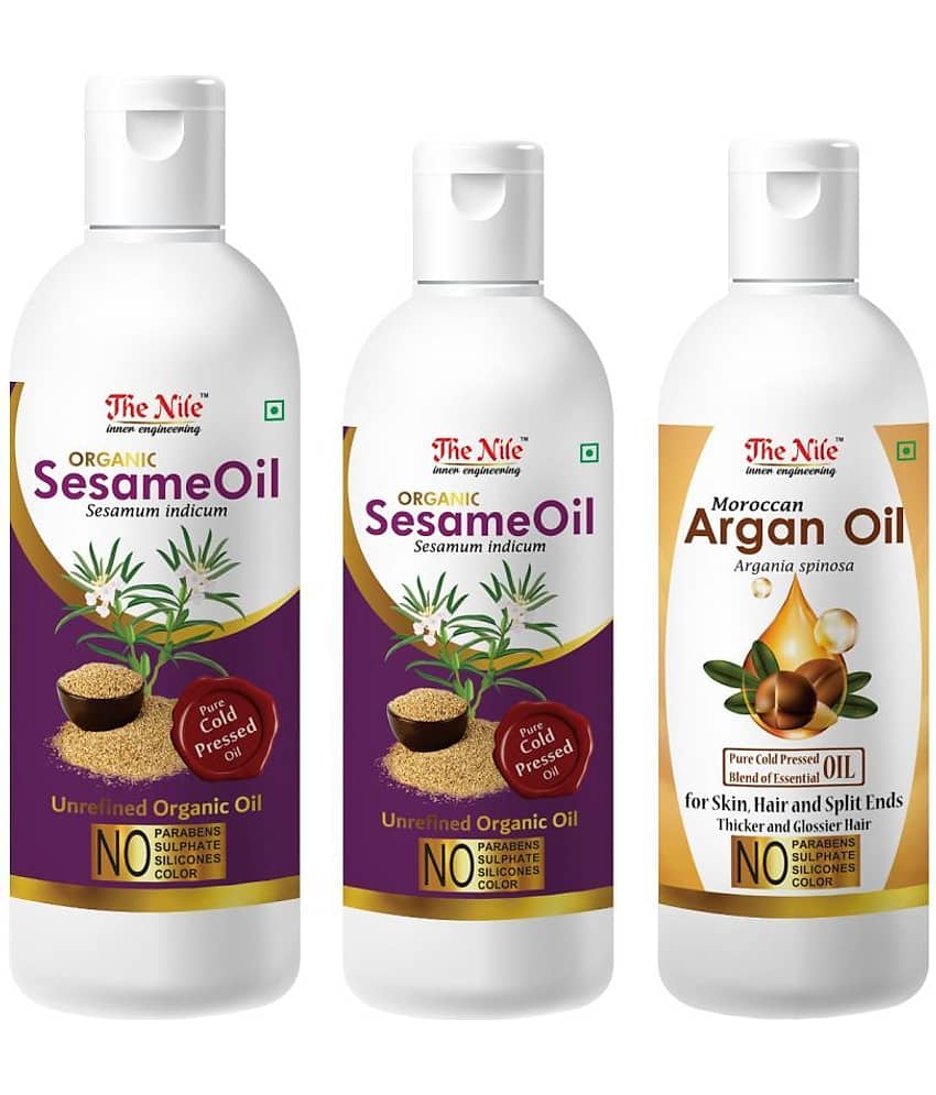 The Nile Sesame Oil 150 Ml + 100 ML (250 Ml) + Argan Oil 100 ML 350 mL Pack of 3