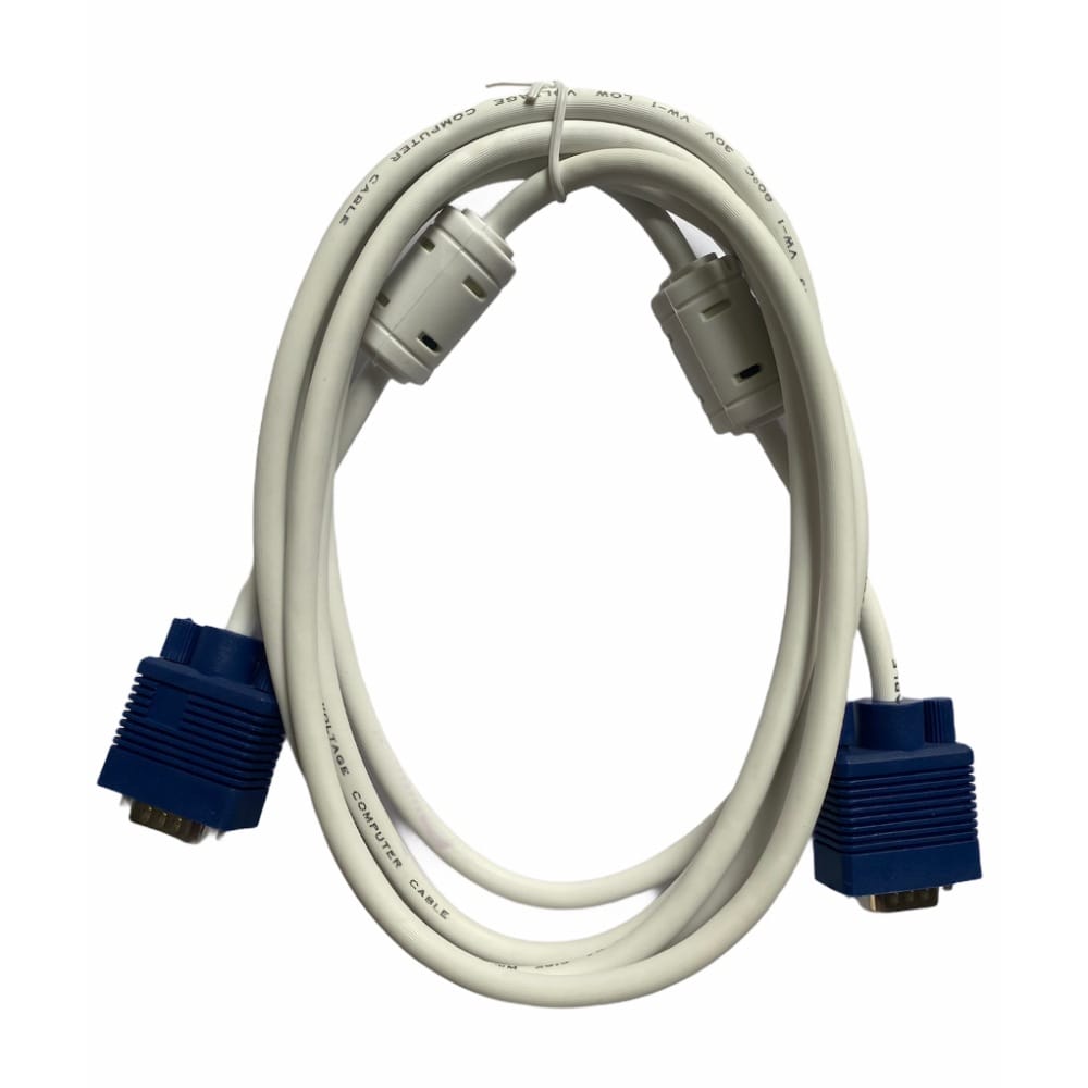 VGA Cable Male to Male 3 Yards Supports PC, Monitor, TV, LCD-LED, Plasma, Projector, TFT (White)
