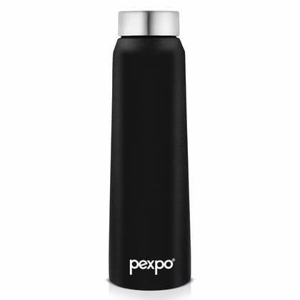 PEXPO Stainless Steel Fridge Water Bottle | 1000ml, Knight Black, Vertigo | Eco-Friendly Water Bottle Suitable for Adults & Kids