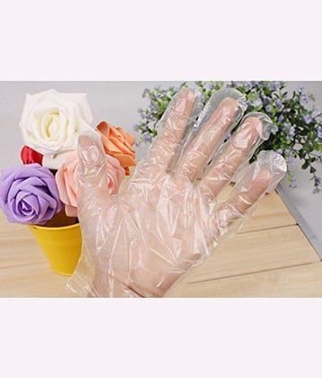 YUTIRITI Home And Office Use Plastic Universal Size Cleaning Glove 100 pc