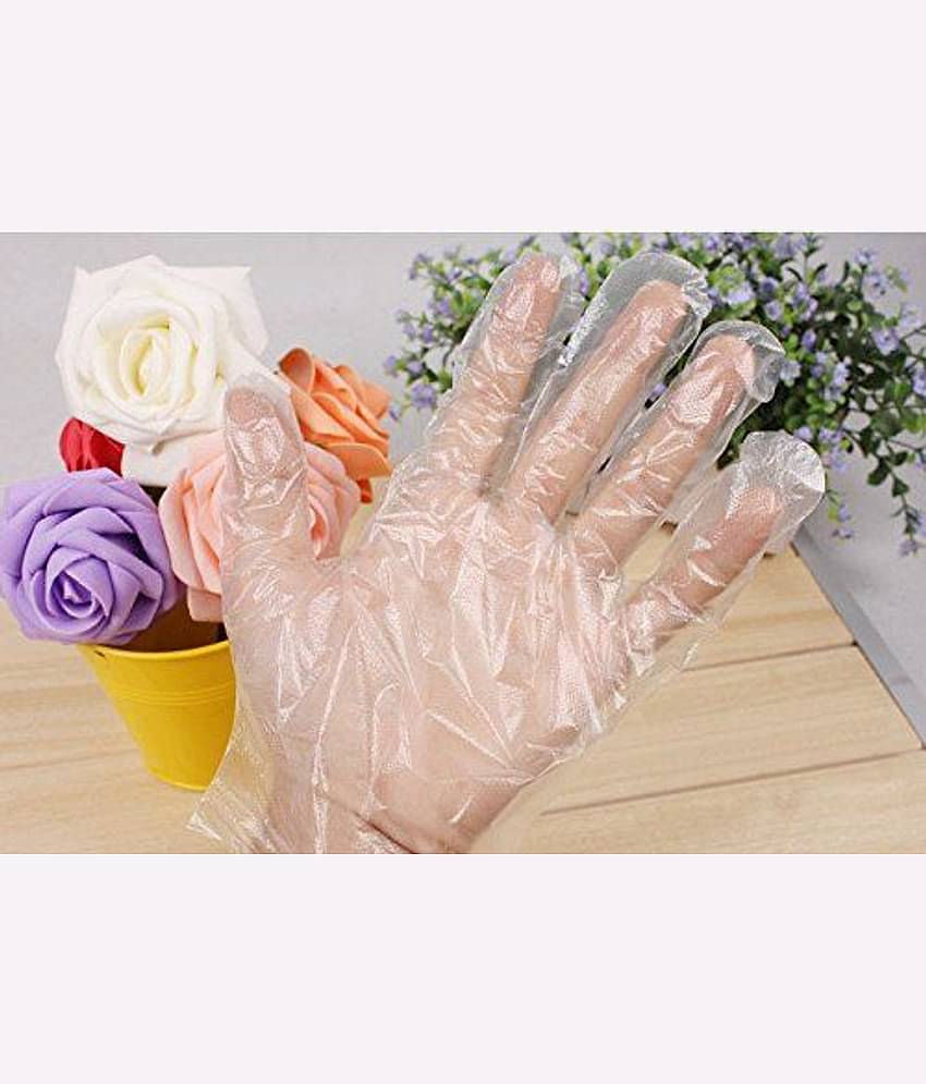 YUTIRITI Home And Office Use Plastic Universal Size Cleaning Glove 100 pc