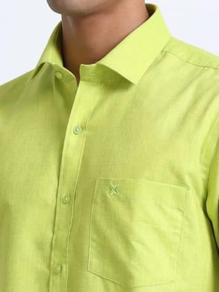 Lime Green Colour Cotton Shirt Full Sleeve-38