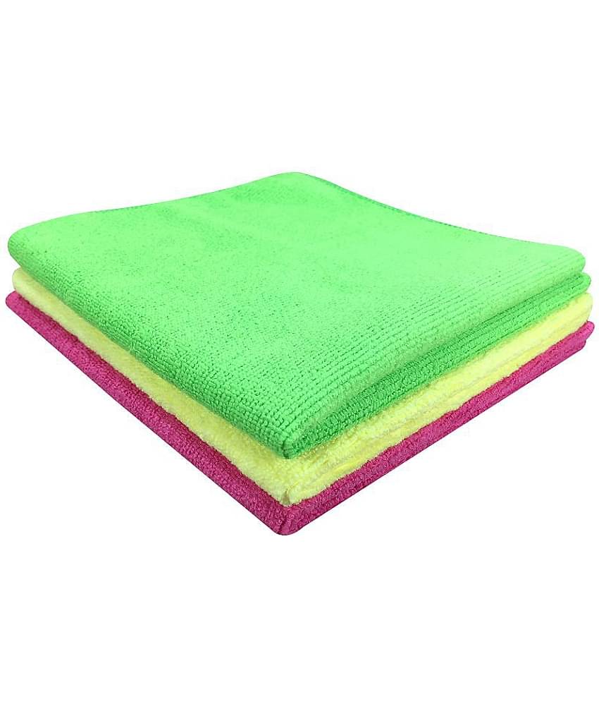 SOFTSPUN Microfiber Cloth - 3 pcs - 40x60 cms - 340 GSM Multicolor - Thick Lint & Streak-Free Multipurpose Cloths - Automotive Microfibre Towels for Car Bike Cleaning Polishing Washing & Detailing