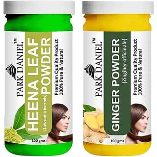 PARK DANIEL Pure & Natural Henna Leaf Powder & Ginger Powder Combo Pack (200 ml)