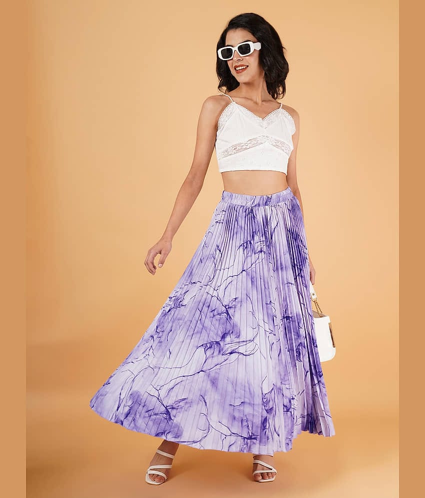 ZWERLON Purple Crepe Women's Flared Skirt ( Pack of 1 )