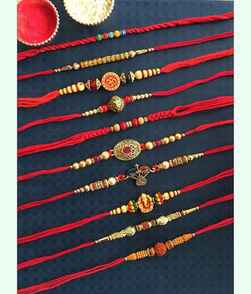THRIFTKART Rakhi Set Multicolour Pack Of 10 Pcs Combo Dora Rakhi FOR BHAI