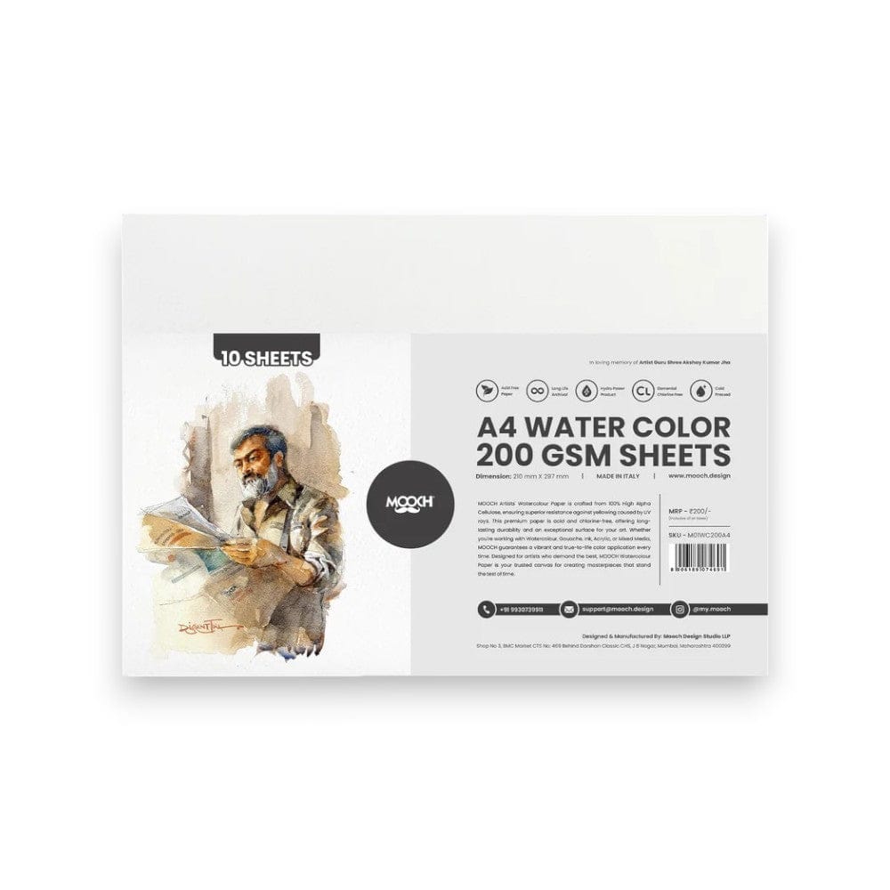 Mooch Artist Watercolour Paper - Cold Pressed 200gsm & 300gsm-200gsm / A4
