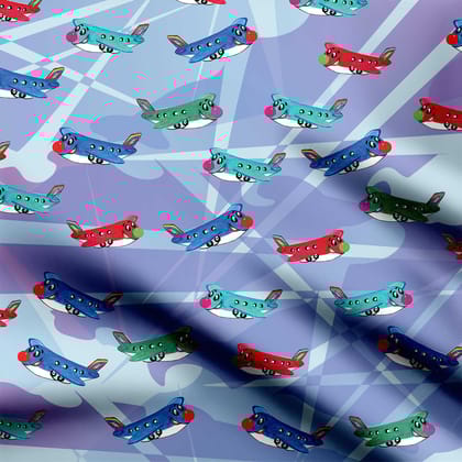Planes Print Fabric-Cotton