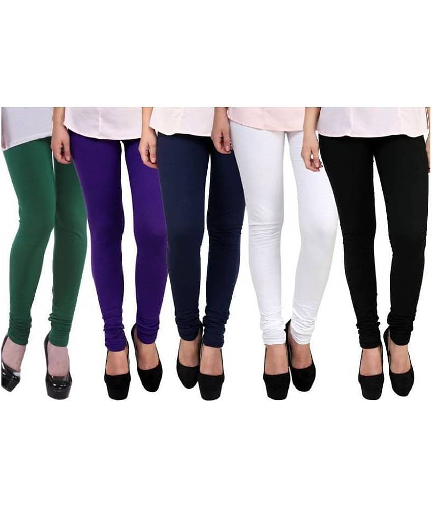 Famaya Pack of 5 Girls 100% Cotton Leggings ( Multi )