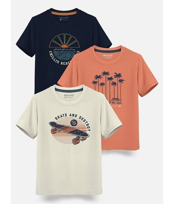 HELLCAT Pack of 3 Boys Cotton Blend T-Shirt ( Multicolor )
