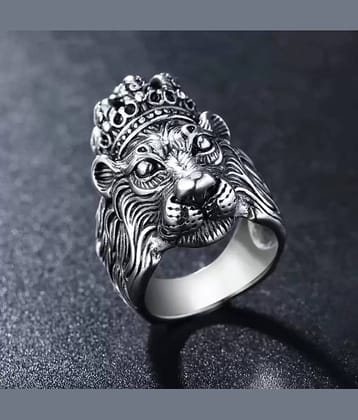 Silver Rings for Boys and Man Lion Design Men Ring Stylish King Lion Silver Ring