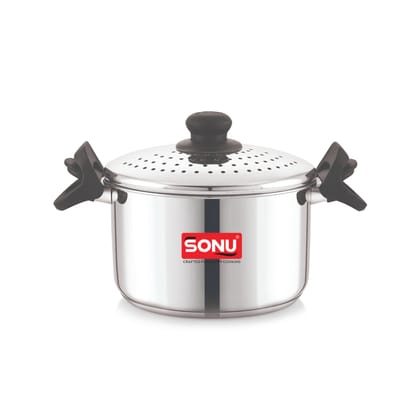 Sonu Stainless Steel Strainer Pot | Multipurpose Pasta, Noodles & Vegetable Cooker Sonu Stainless Steel Strainer Pot | Multipurpose Pasta, Noodles & Vegetable Cooker