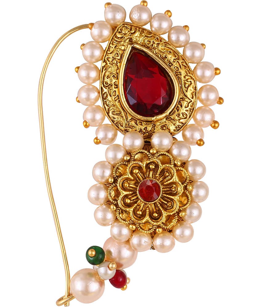 VIVASTRI Cubic Zirconia Gold-plated Plated Alloy Nathiya