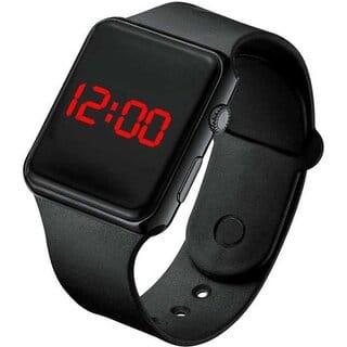 Dixie Unisex Black Rectangle Dial Digital Watch