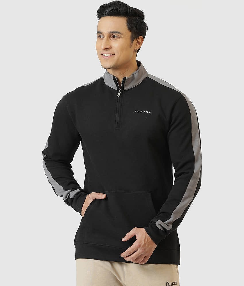 Fuaark Black Cotton Men's Gym Sweatshirt ( Pack of 1 )
