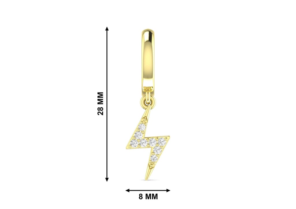 Lightning Bolt Drop Earring For Men (1 Pc Only)