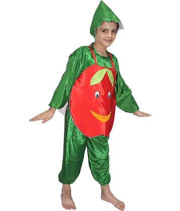 Fruit Costume Apl Dress for Boys & Girls - Red & Green, 3-4 Years