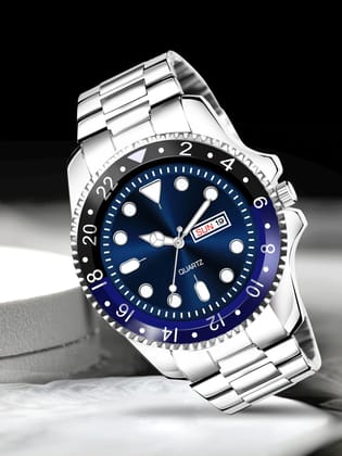 Blue Day-Date Function Casual Analog Watch for Men LR130