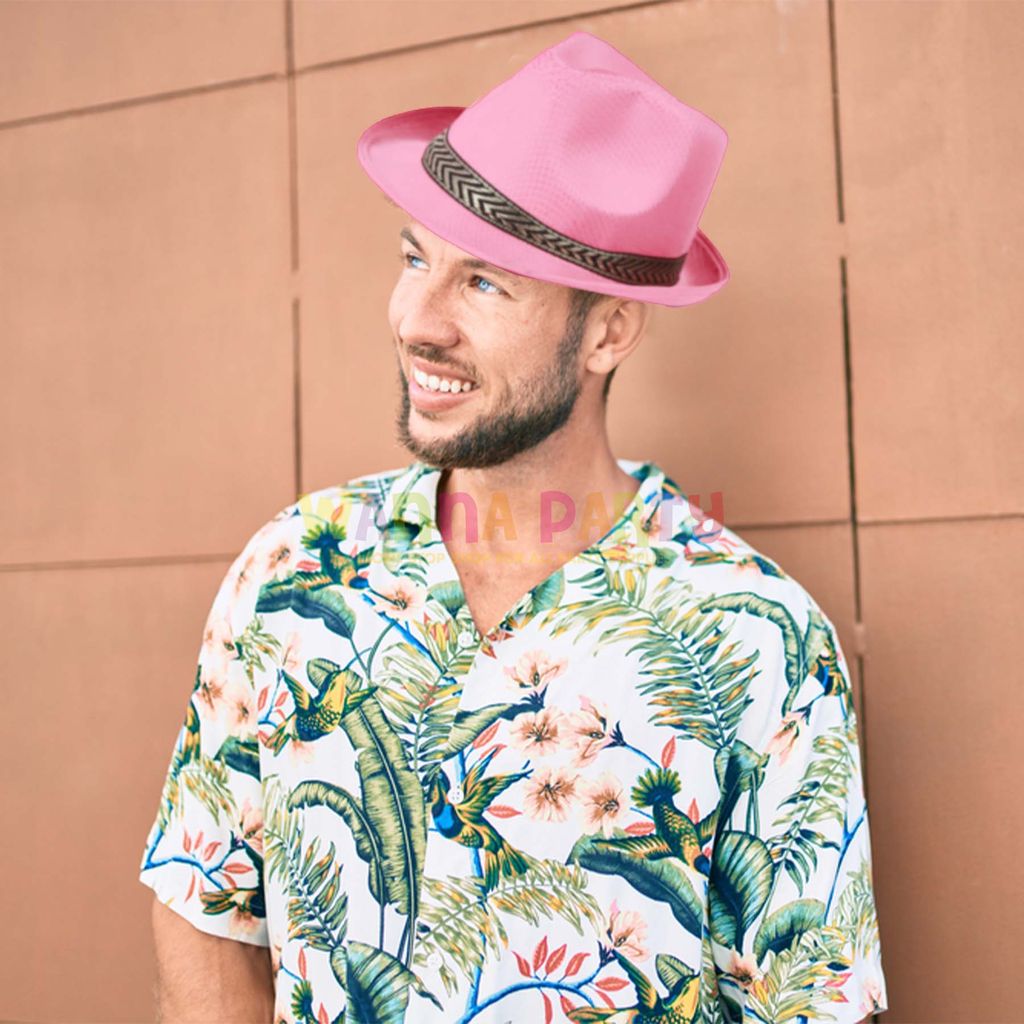 Fedora Hat Neon Pink
