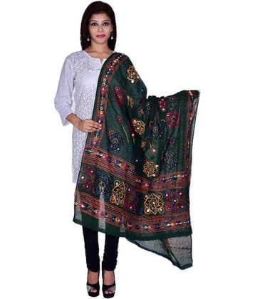 Apratim Multicoloured Cotton Kutch Embroidered Dupatta