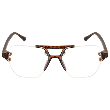 TERRY & CO | Zero Power Blue Cut Eyeglasses | Anti-Glare, UV Protection, Lightweight | For Gaming & Computer Use | Unisex | TIGER BROWN