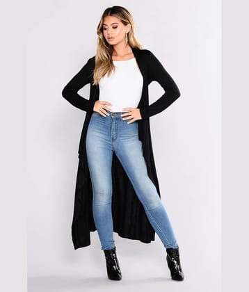 RAABTA FASHIION Women Viscose Round Neck Cardigan ( Black )