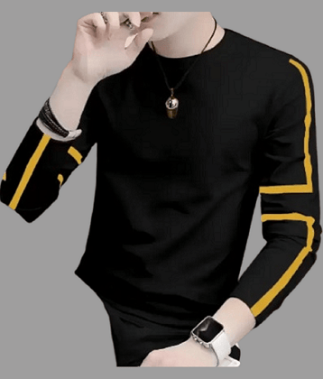 attitude start of fashion Pack of 1 Polyester Regular Fit Men's T-Shirt ( Black )