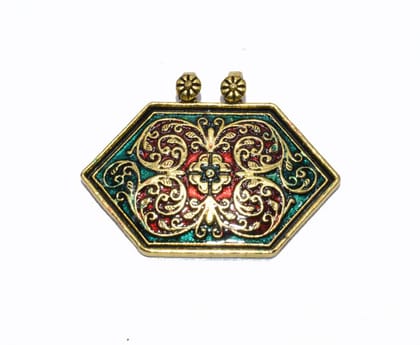 Gold Plated Enamelled Metal Pendant ,(30 MM) , BWEP-142-One Pcs / 30 MM / Gold