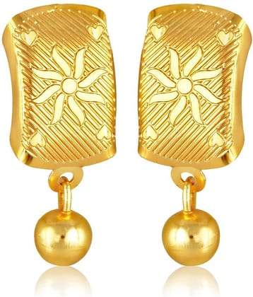 VIVASTRI Golden Stud Earrings ( Pack of 1 )
