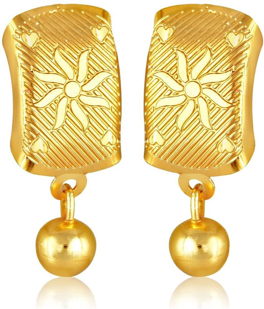 VIVASTRI Golden Stud Earrings ( Pack of 1 )