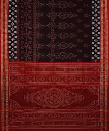 Black red cotton handwoven pasapalli saree