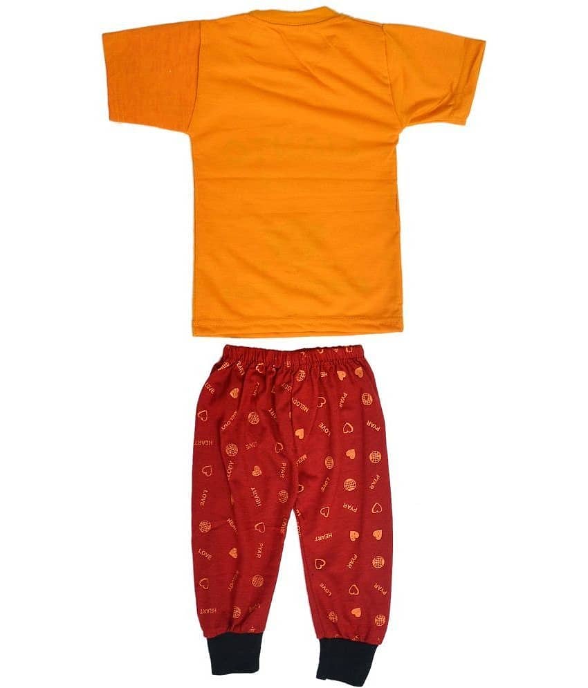 DIAMOND EXPORTER Pack of 5 Baby Boys Cotton Blend T-Shirt & Pyjama Set ( Multicolor )