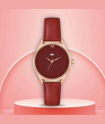 Trex Red PU Analog Womens Watch