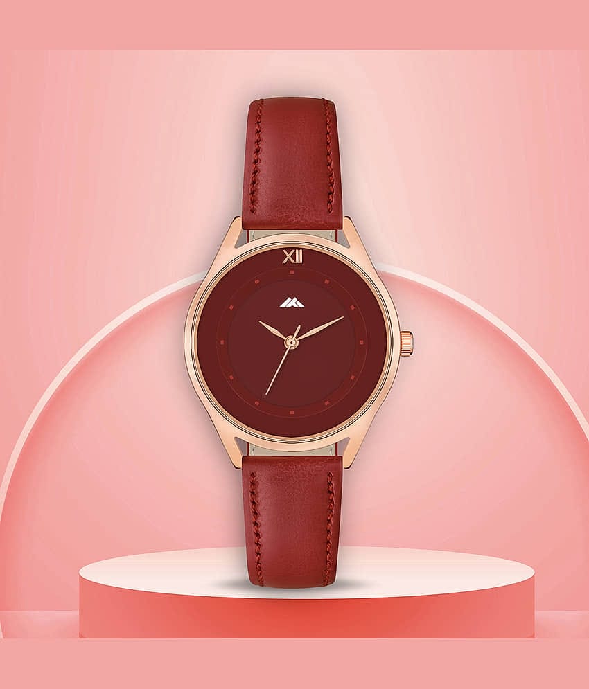 Trex Red PU Analog Womens Watch