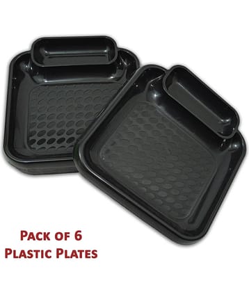 Inpro 6 Pcs Plastic Black Platter