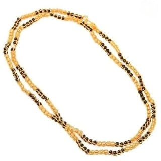 SPARKLING Elegant Chain Mala for Women  Gold  Black Color Combination