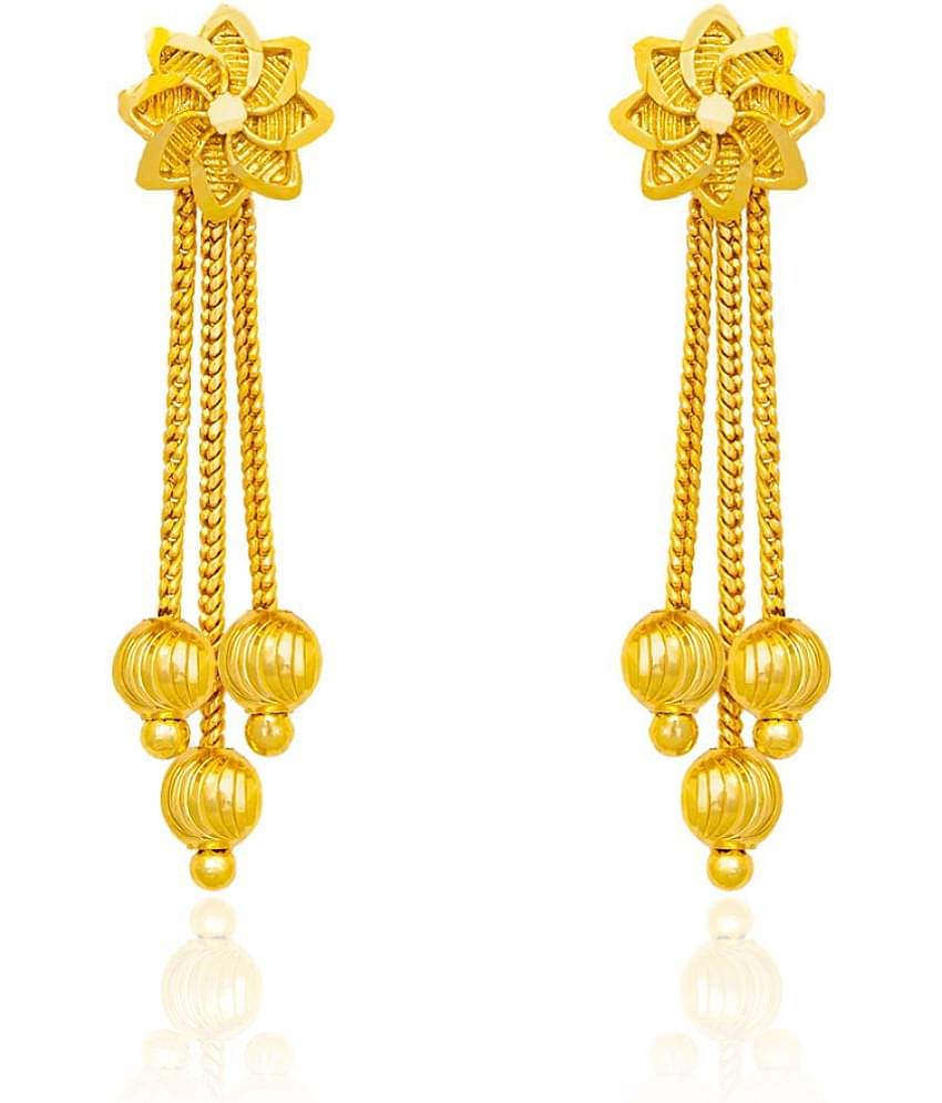 LUV FASHION Golden Stud Earrings ( Pack of 1 )